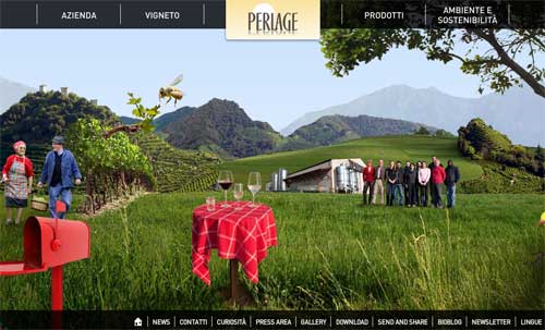 perlage-wines Screenshot sito web www.perlagewines.com