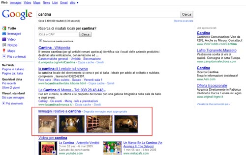 SERP parola chiave cantina serp cantina