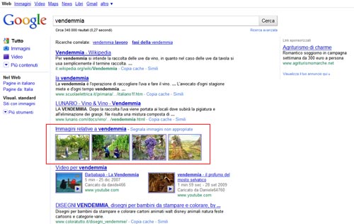 serp-vendemmia SERP parola chiave vendemmia