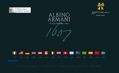 Screenshot sito web Albino Armani Screenshot sito web Albino Armani