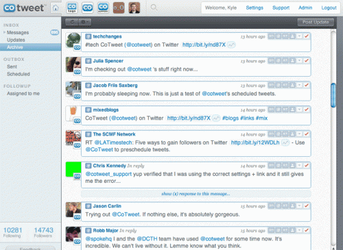 Pannello CoTweet Pannello CoTweet