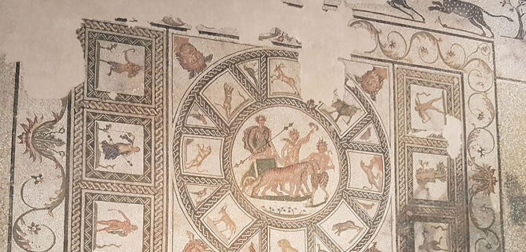Vini e Arte: il Mosaico “Il trionfo di Dioniso” di Sarsina nelle etichette Galassi