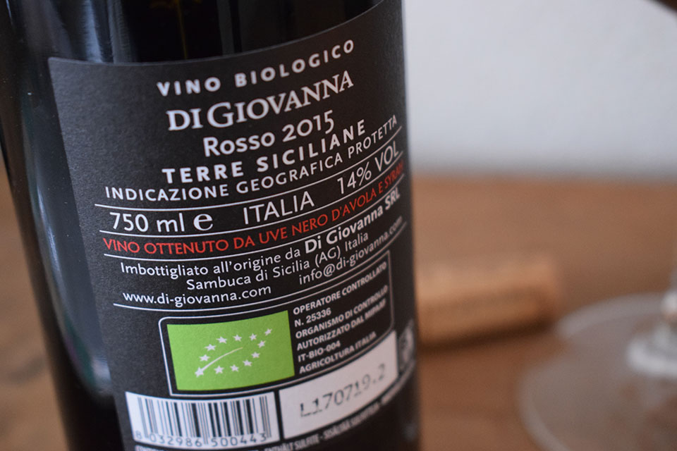 Helios Rosso, vino biologico