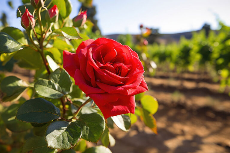 piantare rose nei vigneti