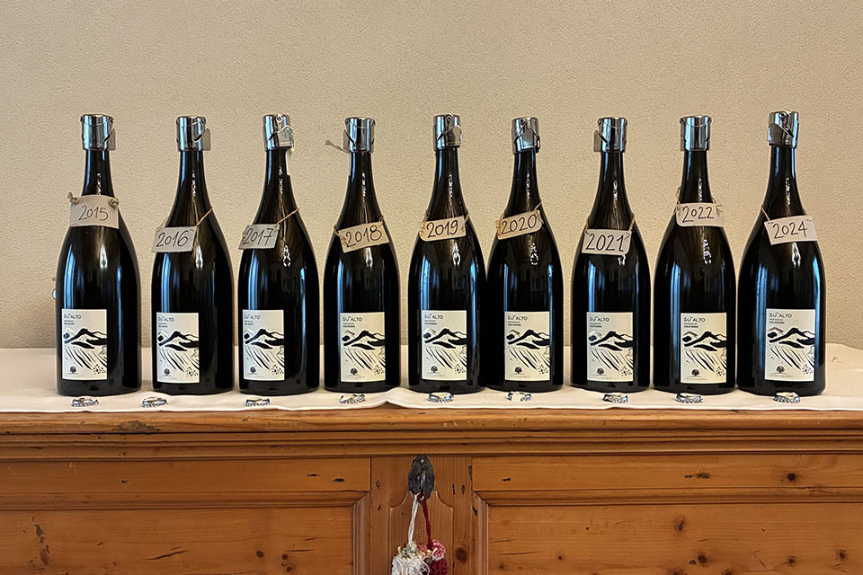 Verticale di 10 anni di Su Alto Vino Frizzante Colfondo