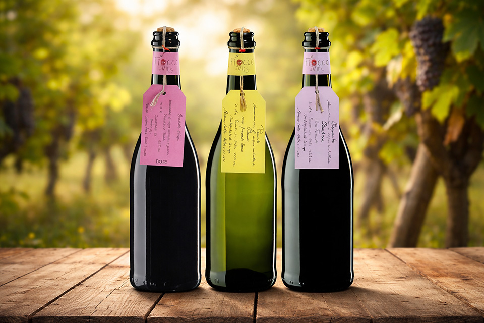 Fiocco di Vite gamma di vini frizzanti DOC e DOCG di Toso