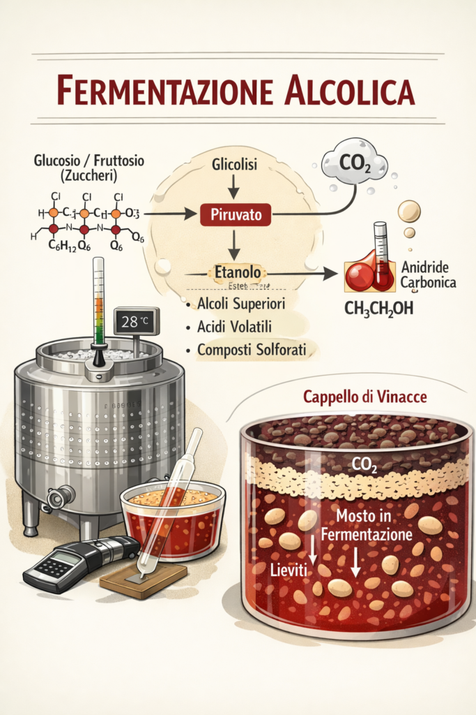 processo fermentazione alcolica